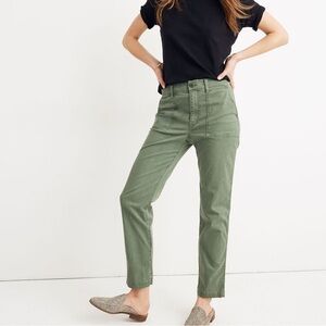 Madewell Stovepipe Fatigue Pants TENCEL Lyocell Edition Size 28 in fatigue green